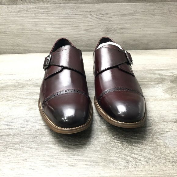 Stacy Adams Desmond Shoes Monk Strap Burgundy main image 12